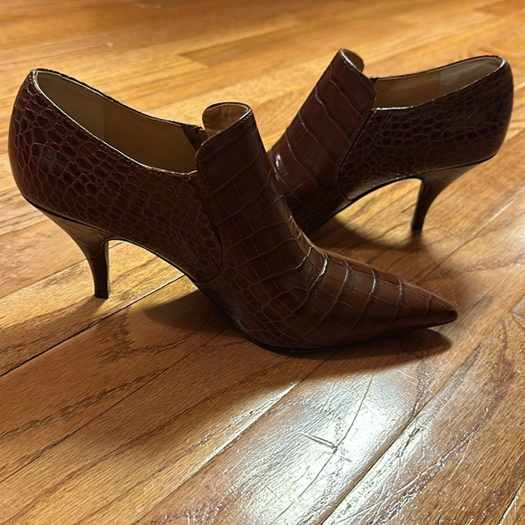 Tory Burch Georgina Croco Embossed Leather Boots 7 1/2 - Picture 14 of 17